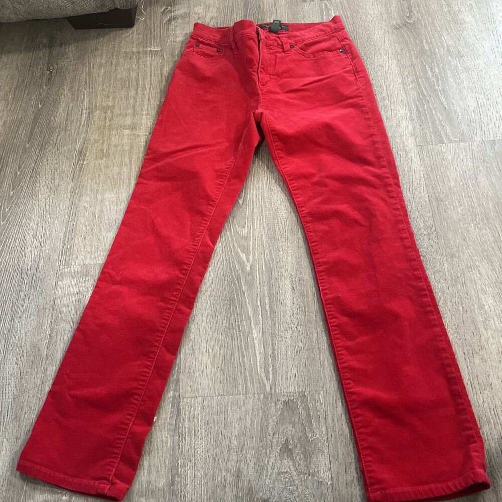 VTG Ralph Lauren Jeans Co Red Corduroy Pants Women’s Size 4P Petite Straight